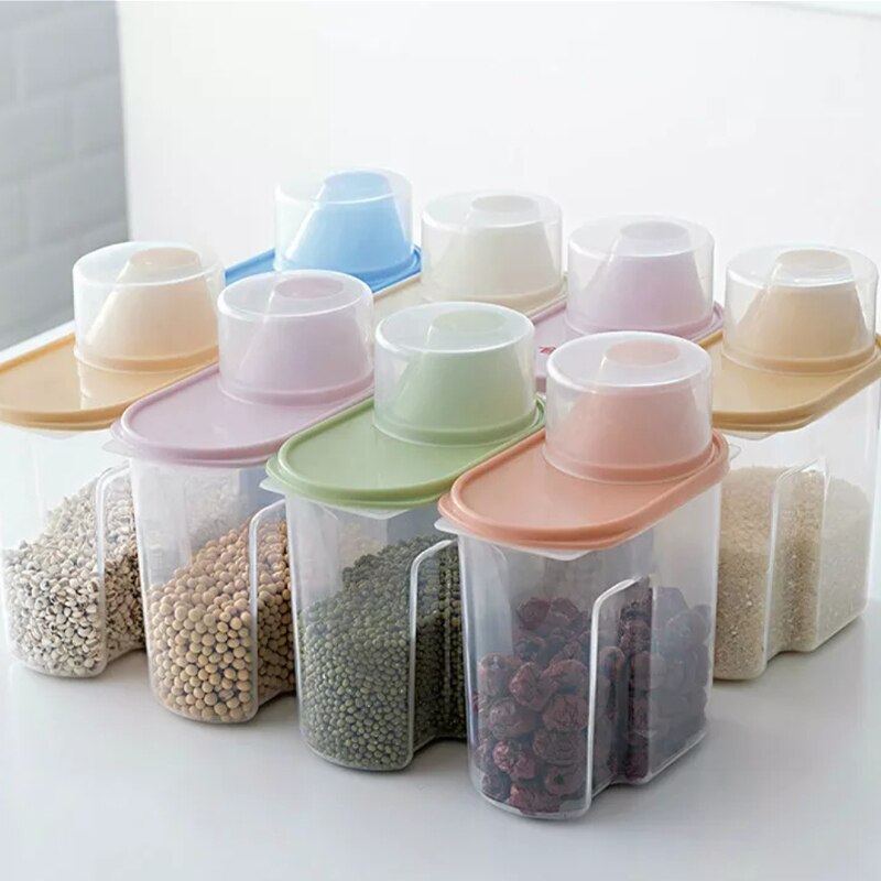 PP food storage box plastic transparent container set with lid kitchen storage bottle jar multigrain jar 1.9L-2.5L: S8