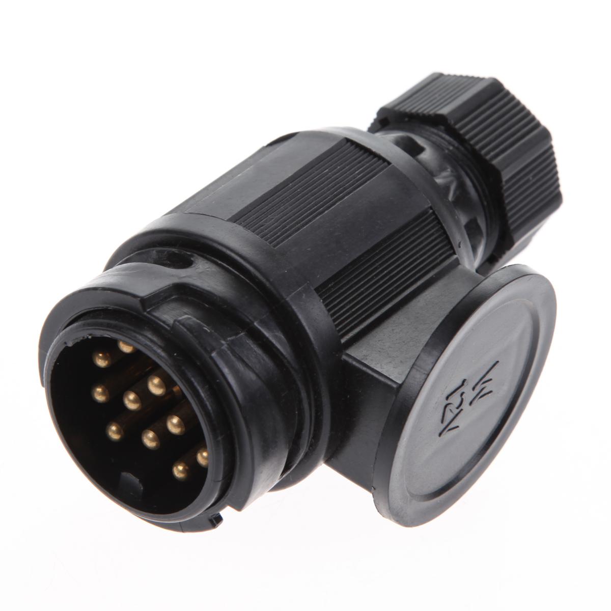 Practical Car Styling Motor Home Accessories Black Plastic 12V Electrical Plug Sockets Camping RV Caravan 13-Pin Trailer Socket