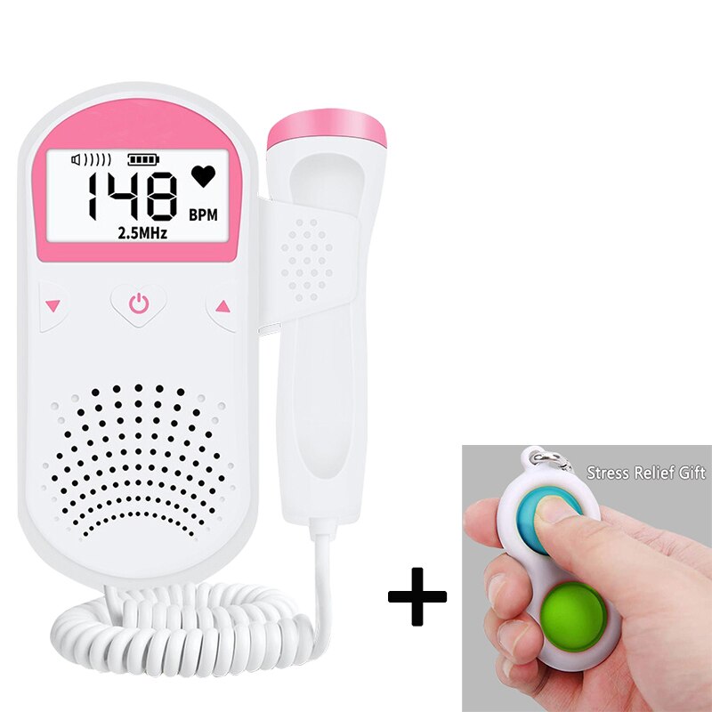 Dispositivo de monitoreo Fetal de sonido cardíaco para mujeres embarazadas, Monitor de ritmo cardíaco Fetal para escuchar a mujeres embarazadas: Pink po