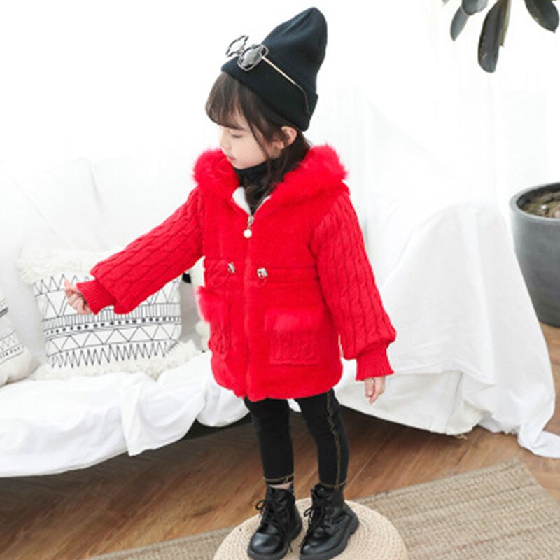 Bebê meninas outono inverno quente grosso algodão jaqueta crianças roupas crianças natal outwear casacos com capuz 2 3 4 5 anos