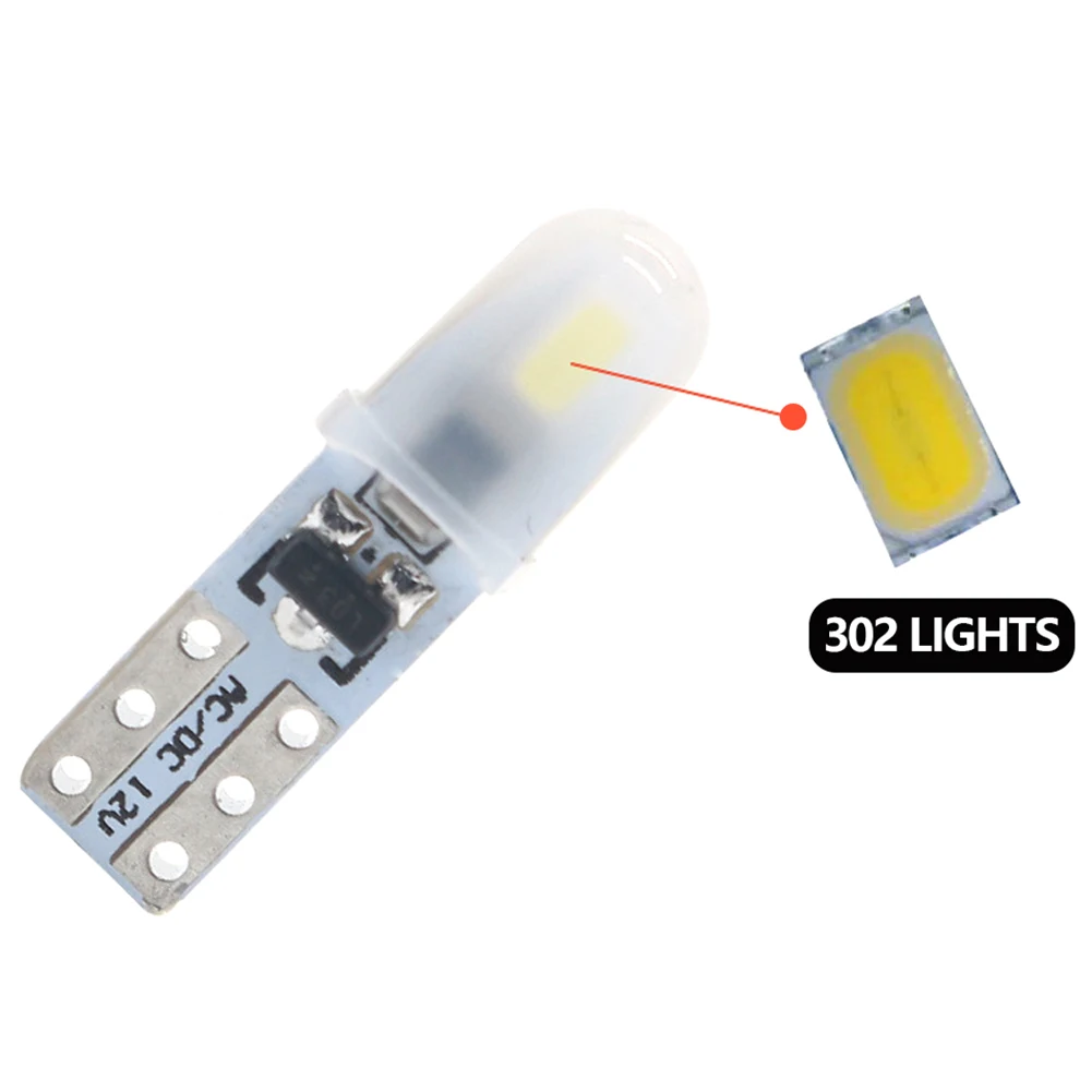Ampoule LED T5 pour tableau de bord de voiture, 5 pièces, lampes de tableau de bord 2-3014 SMD sans polarité, 7 couleurs d'éclairage vibrantes, DC 12V