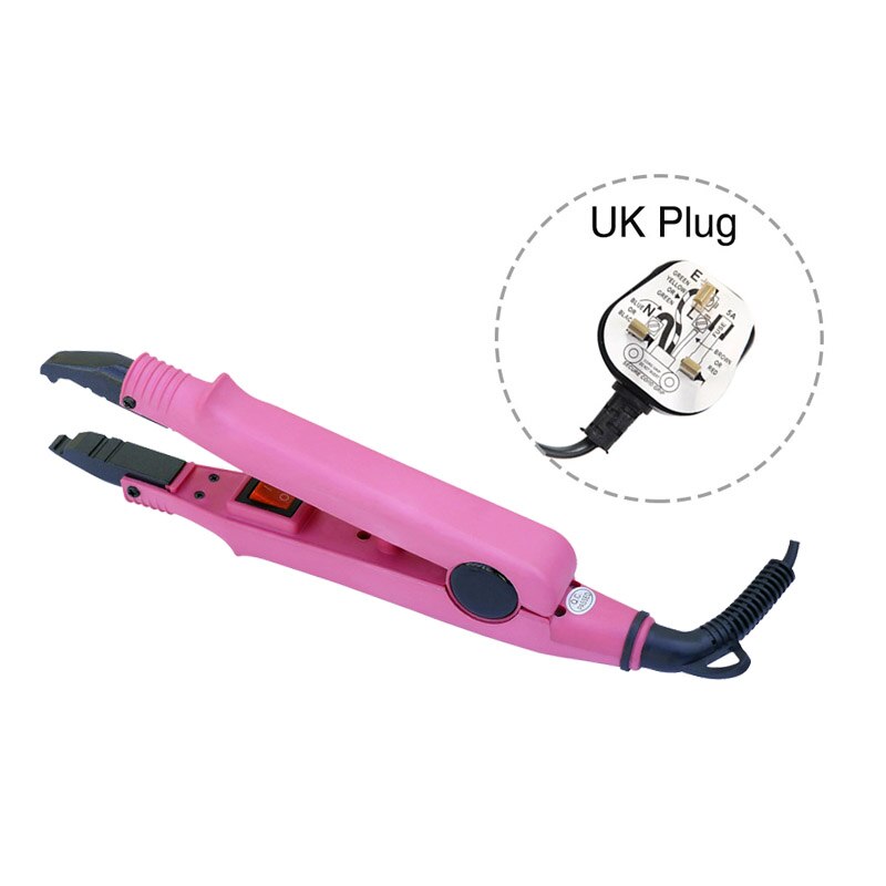 611 frisørstylingudstyr fusion hair extensions jern keratin bonding værktøjer konstant temperatur fusion varmestik: Pink uk stik