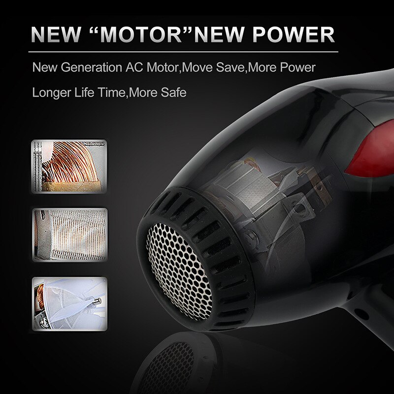 High Power Electric Hair Dryer Salon 3 Speed 2 Heat Hairdressing Household Blow 2000W Salon Blow Dryer US EU Plug