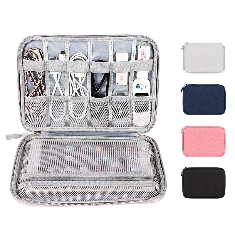 Pochette de rangement Portable, sac de rangement Portable pour chargeur USB Gadgets câbles fils pochette de rangement de voyage Protection des accessoires électroniques