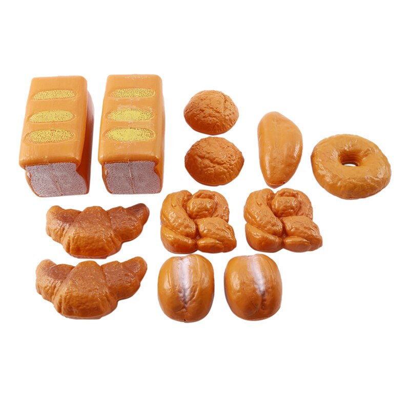 12 Piece Simulation Bread Set, Pretend Play Toy Food Simulation Cake Toy Playset for Kids