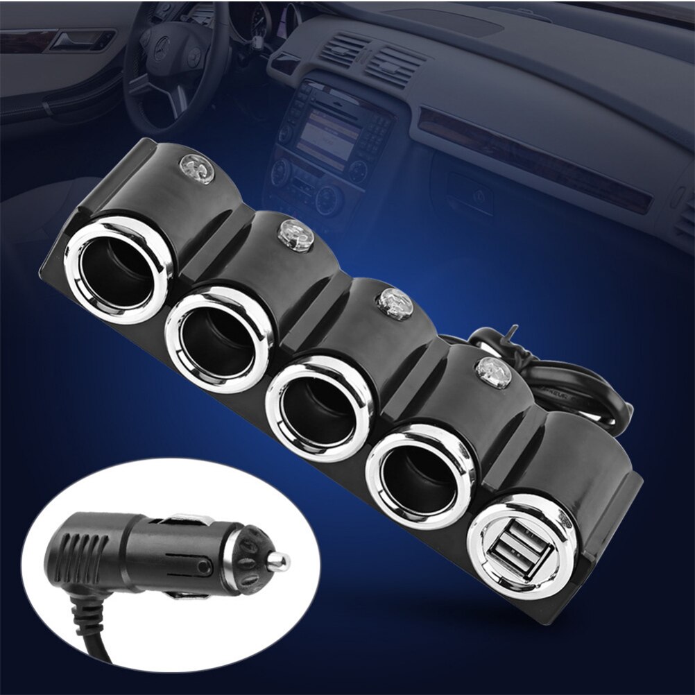 1 to 4 12v dubbele usb-auto-sigarettenaansteker-splitter, autolader, autolader-scheider met onafhankelijke schakelaar voor telefoon