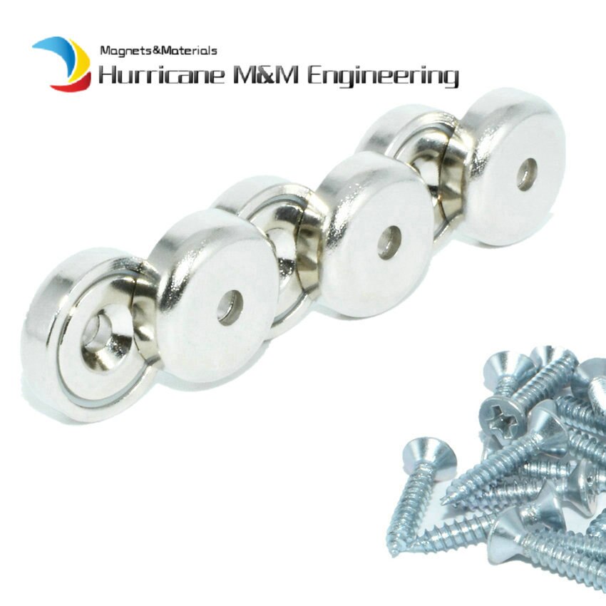 Garage Magneet Diameter 16 Mm 6Kg Pull Pot Magneten Met Schroeven Verzonken Gat Neodymium Ndfeb Sleutel Hanger Tools Organisator 6Pcs
