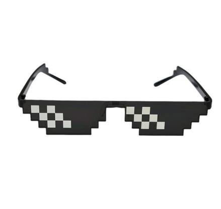 1Pcs 8 Bit Thug Life Zonnebril Pixelated Mannen Vrouwen Party Brillen Mozaïek UV400 Vintage Eyewear Speelgoed Fietsen Zonnebril: B