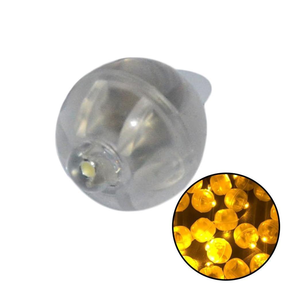 10 stk led mini festlys dekorasjon ball lys ballong lys bar papir lanterne bryllup ballong lampe dekor lamper natt: Gul