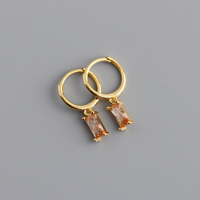 Pendientes de aro pequeños Huggies de acero inoxidable para mujer, colgante de circonia de cristal pequeño, pendientes para cartílago, joyería Piercing, 2 uds.: Chapado en oro antiguo