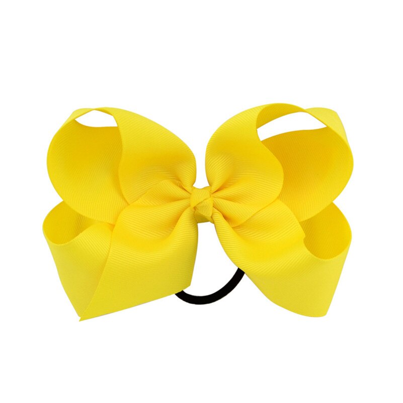 Lazos para el pelo de Color sólido de 6 pulgadas, gomas elásticas para el pelo, coleteros de goma para niña, accesorios para el cabello: YELLOW