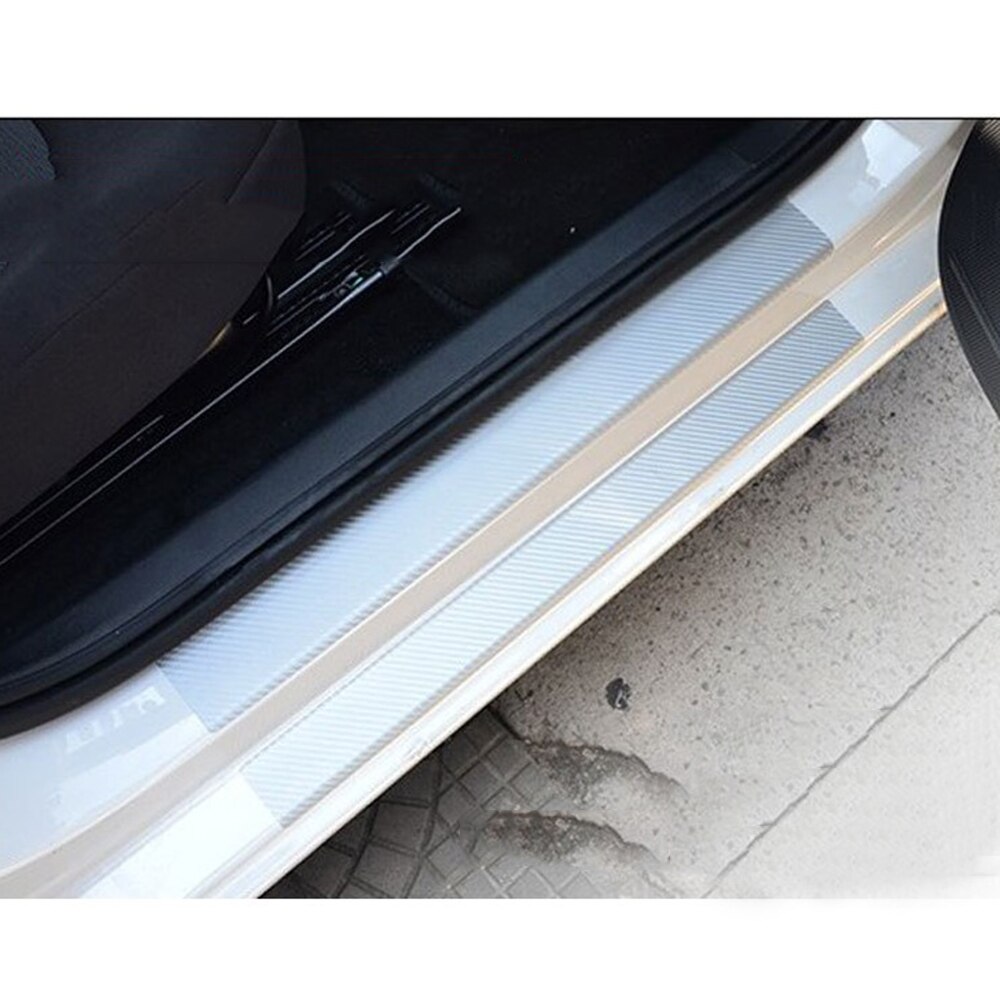 3D carbon fiber Car Stickers Protective Replacement Accessories Silver