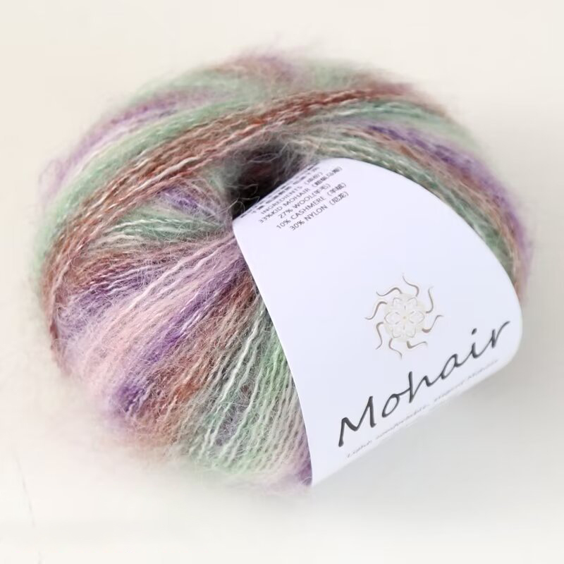 Ovillo de lana de Mohair degradado para tejer a mano, hilo de ganchillo suave y cálido, segmento de lana de bebé, hilo teñido para suéter, sombrero y bufanda, 25g por bola: Naranja