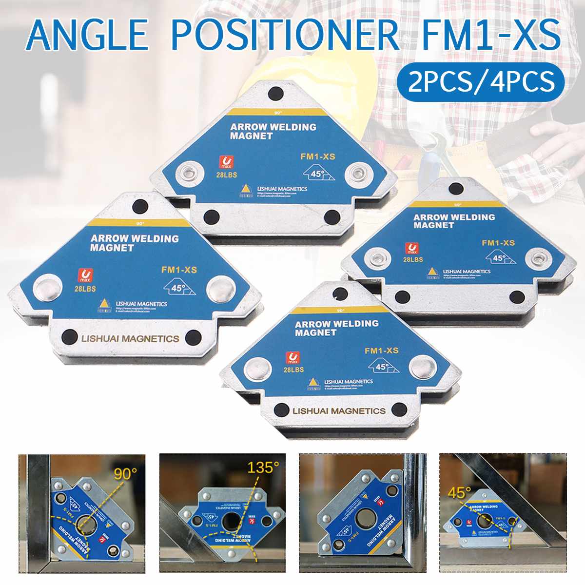 2/4PCS Arrow Strong Magnet Weld Holders Magnetic Welding Fixer Angle Soldering Positioner 55LBS 110LBS 165LBS