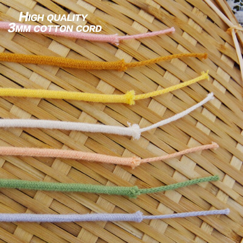 3mm Macrame Cord Yarn 100% Cotton Braided Rope Waving Twisted-Cord For DIY Crafts Knot Handbags Wall Hanging Plant Hanger Pillow