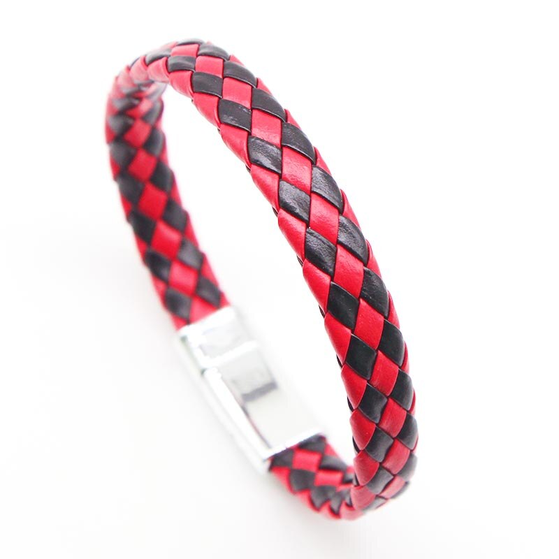 Totoabc mäns läder vävt armband par armband dam läder smycken handgjorda rep wrap armband herrsmycken