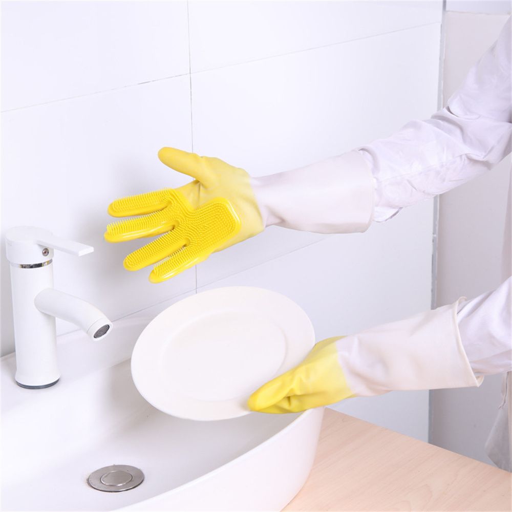 Durable Multifunction Washing Gloves Cleaning Housework Dishwashing Tools Silicone Dishwashing Gloves Cleaning Gloves