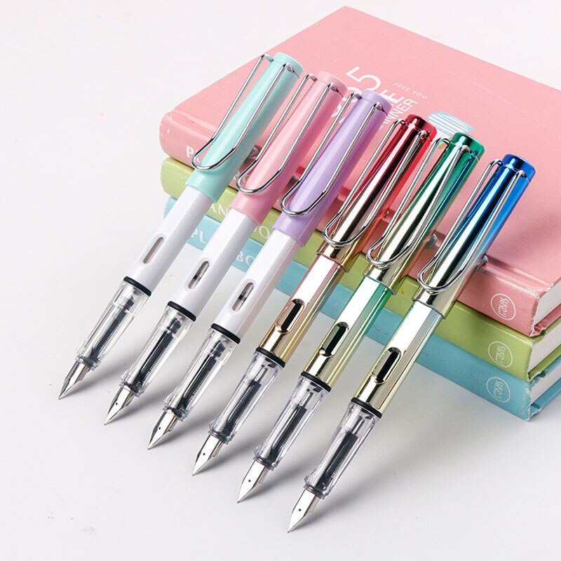 Magic color Fountain Pen Erasable Blue ink Color Gold pen nib F/EF Students office stationery Supplies pens