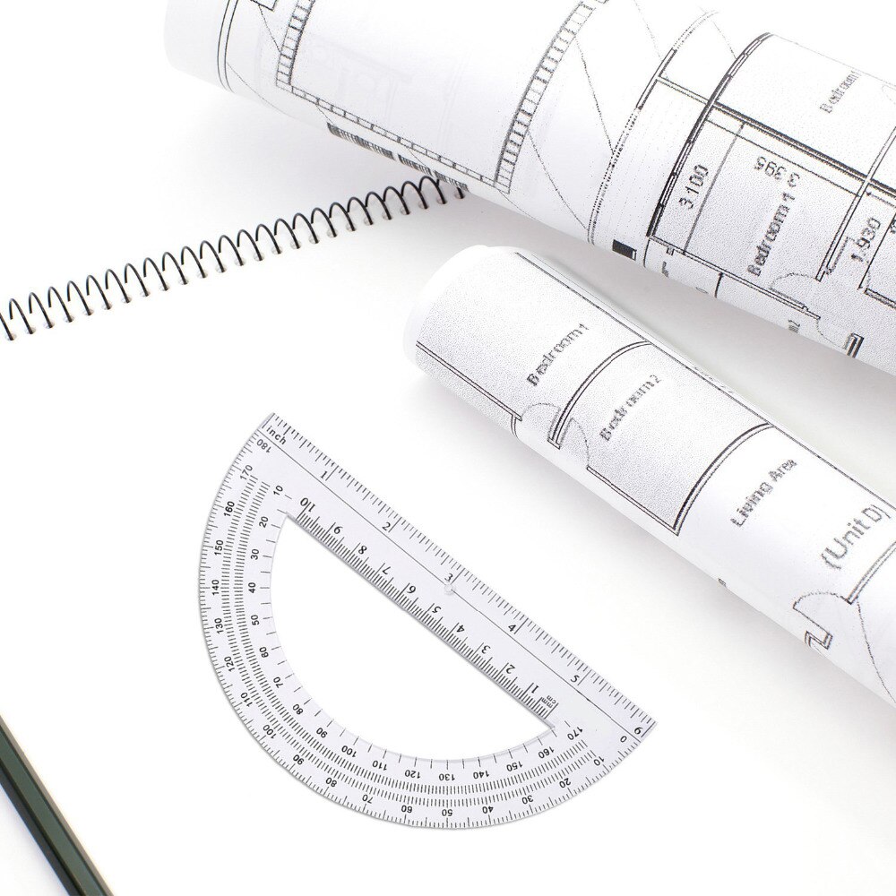 30 Pieces Plastic Protractors 180 Degree Protractor, 6 Inches, Clear
