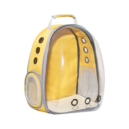 Kat Zak Ademend Draagbare Pet Carrier Capsule Zak Outdoor Rugzak Voor Kat En Hond Transparante Ruimte Kleine Hond Rugzak: YELLOW
