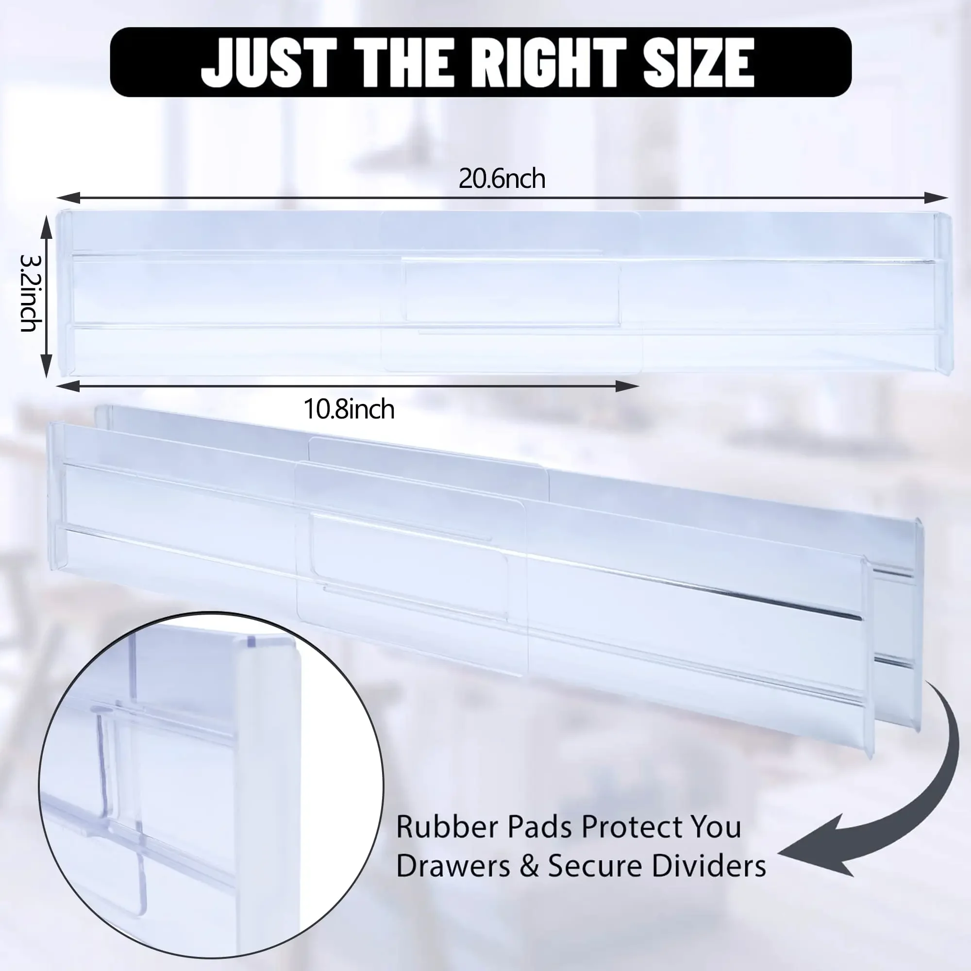 4/8 Pack Lade Verdelers Organisatoren Verstelbaar Uitbreidbaar vanaf 11-20" Keuken Lade Lades Afscheiders voor Kleding Make-up