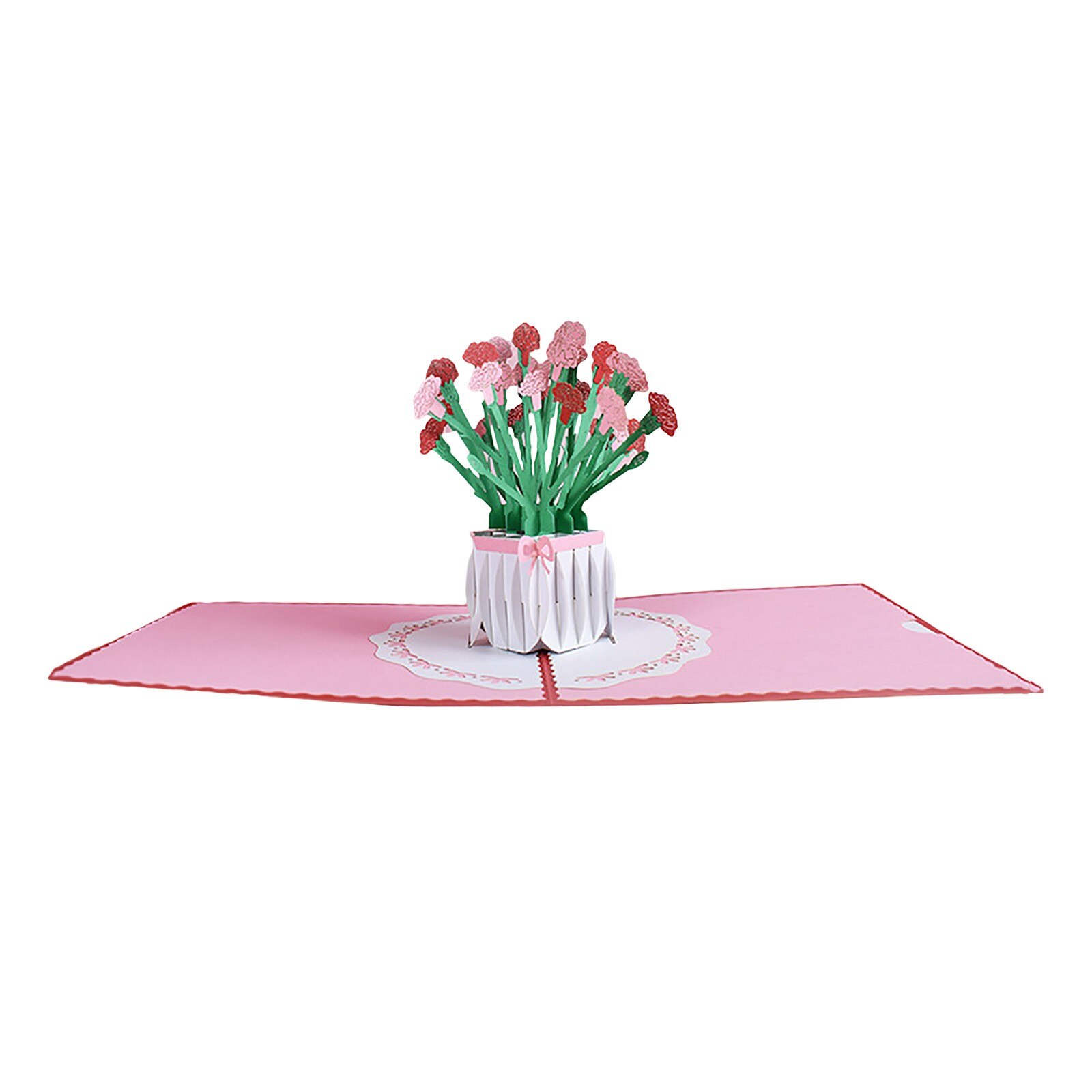 3D Pop Up Cards Mothers Day Card I Love Mom Carnation Flowers Bouquet Greeting Cards for Mother Birthday Card