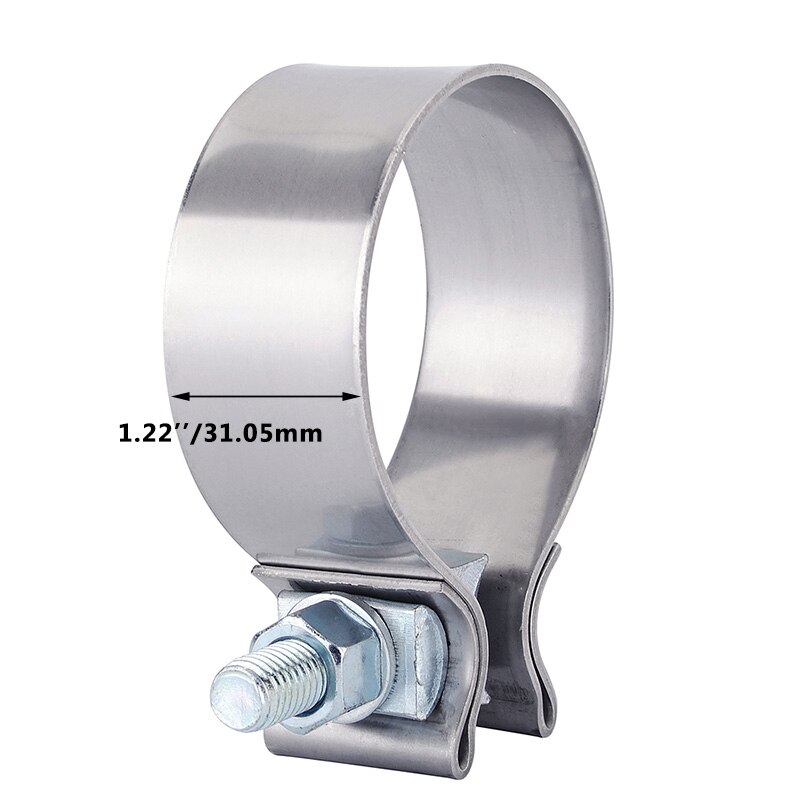 ESPEEDER 2.0 Inch High Strength Butt Joint Universal Stainless Steel Exhaust Clamp Band Kit 2'' Auto Turbo Pipe Clips