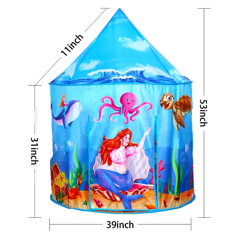Mermaid Speelhuis Tent Voor Kinderen Speelgoed Kinderen Tent Onderwater Landschap Kinderen Wigwam Huis Voor Kinderen