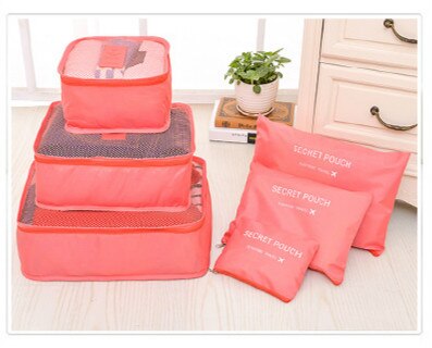6 PCS Travel Storage Bag Set For Clothes Tidy Organizer Wardrobe Suitcase Pouch Travel Organizer Bag Case Shoes Packing Cube Bag