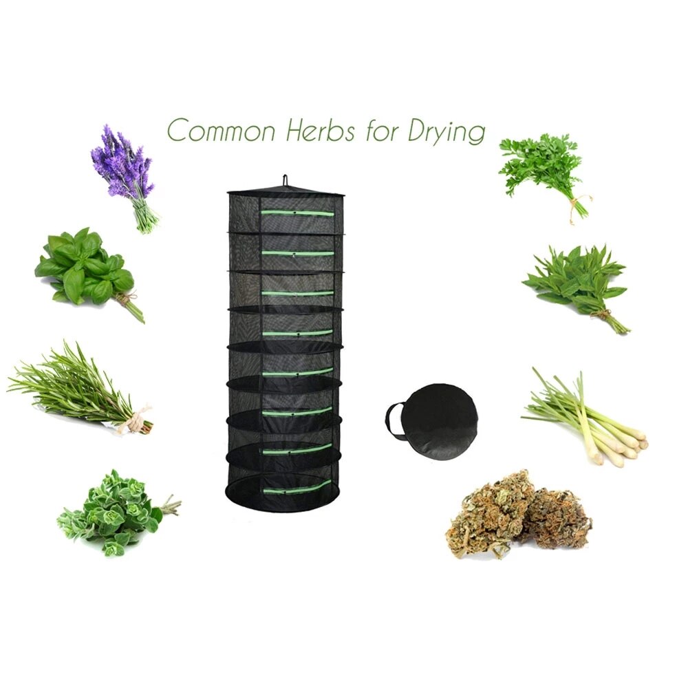 Hanging Basket Folding Herb Dry Rack Layers Drying Net for Herbs Drying Net Dryer Bag Mesh For Flowers Buds Plants Organizer