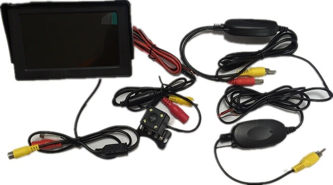 4.3 inch Voertuig Display Monitor Digitale Kleur LCD en Draadloze 2.4G Auto Achteruitkijkspiegel Omkeren Parking Backup assist