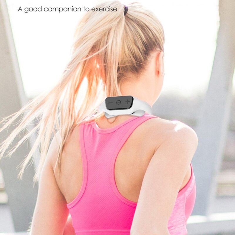 Neck Massager with Heat Intelligent Wireless Electric Pulse Massager Portable Travel Cordless for Home Office Use