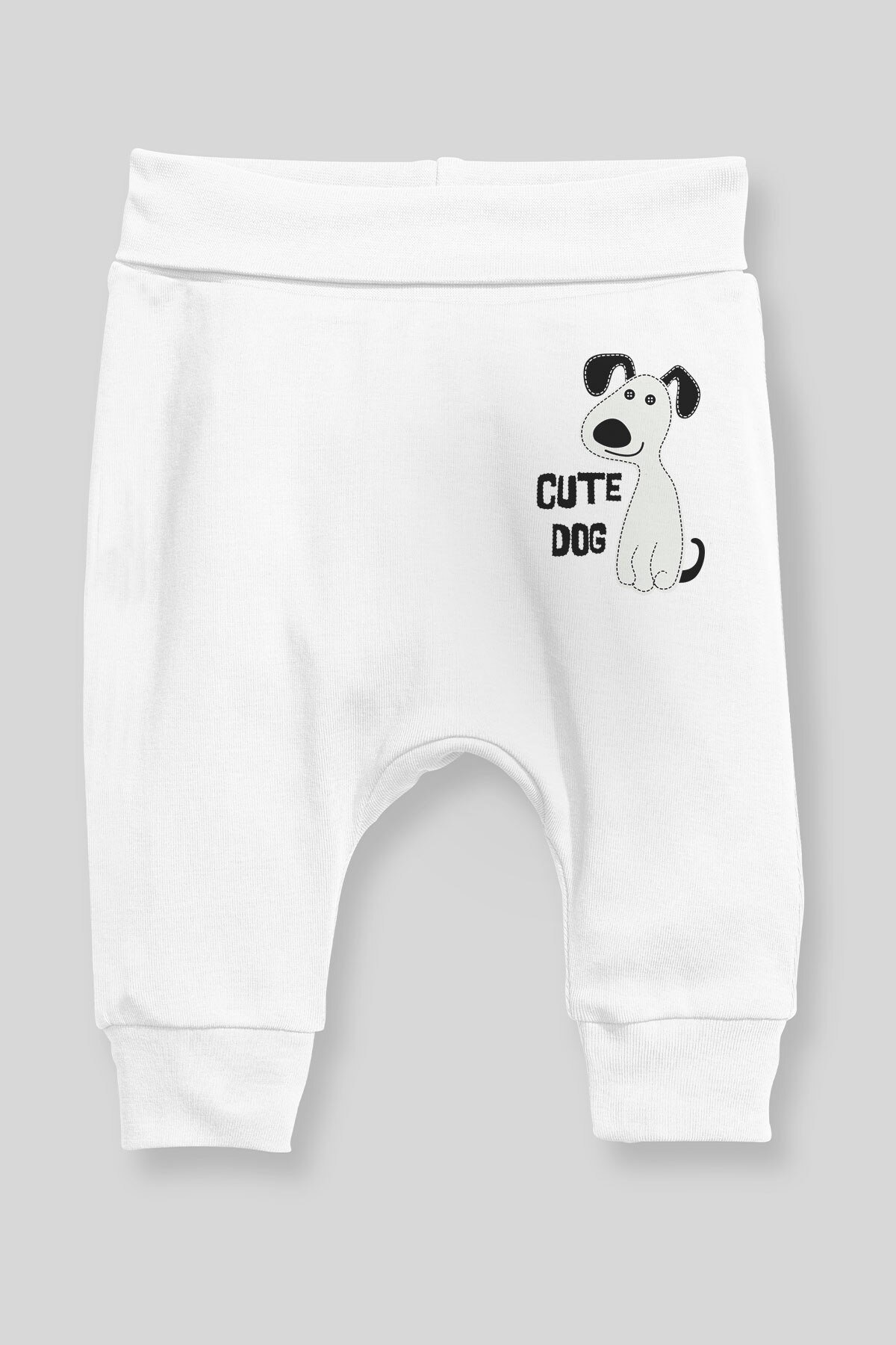 Angemiel Baby Süße Hund Baby Junge Pluderhosen Pantalon Weiß