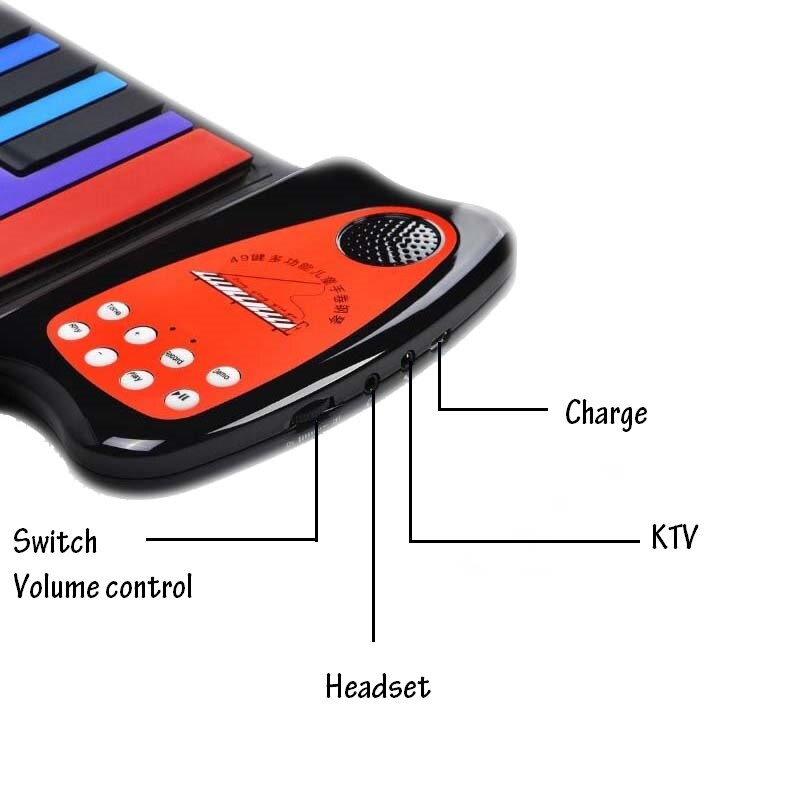 Multi estilo portátil 49 teclas de silicona Flexible enrollable teclado electrónico plegable de Piano para Niños Estudiantes