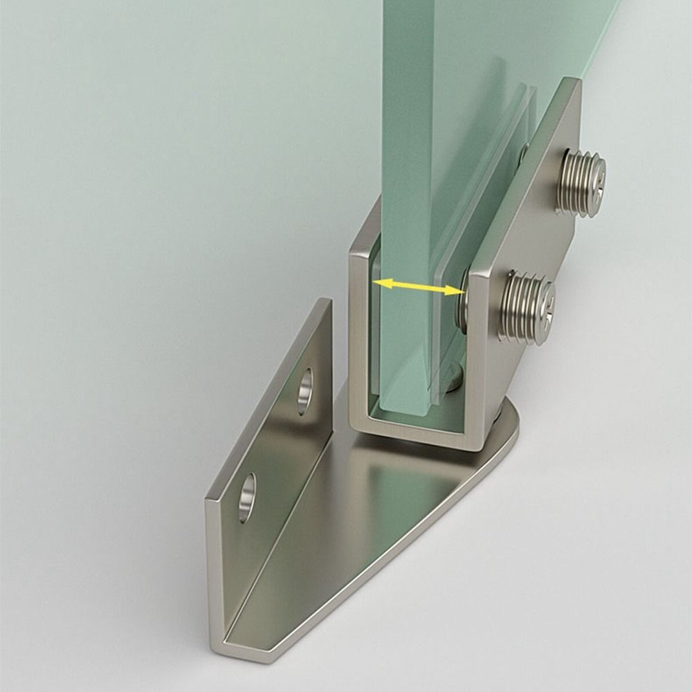 Bisagra de puerta de vidrio sin perforar, 2 piezas, para vitrina, armario de vidrio, montaje lateral, herrajes para muebles de acero inoxidable