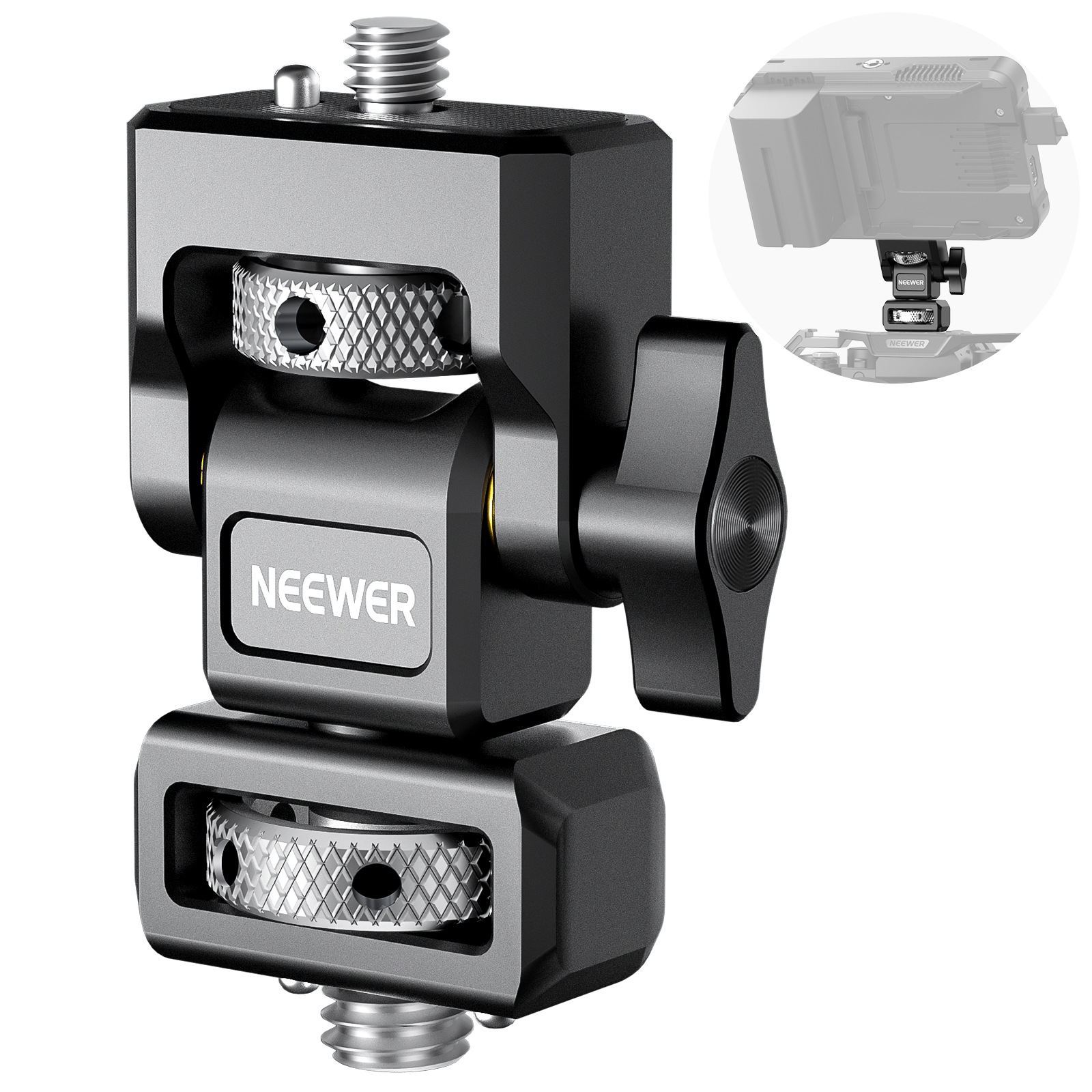 NEEWER R50 Camera Cage Compatible with Canon EOS R50 Aluminum Video Rig with NATO Rail 1/4" Threads 3/8" ARRI Holes Rig: Red