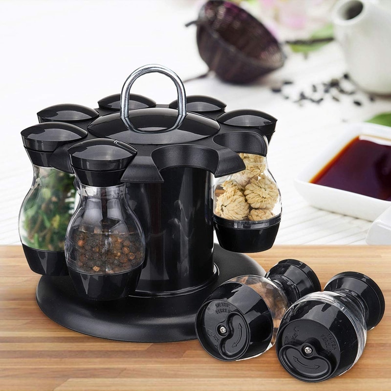Zout En Peper Shakers Set Van 8 Flessen Met ° Houder-Zout & Peper Shaker Set | Olie En azijn Dispenser Set |