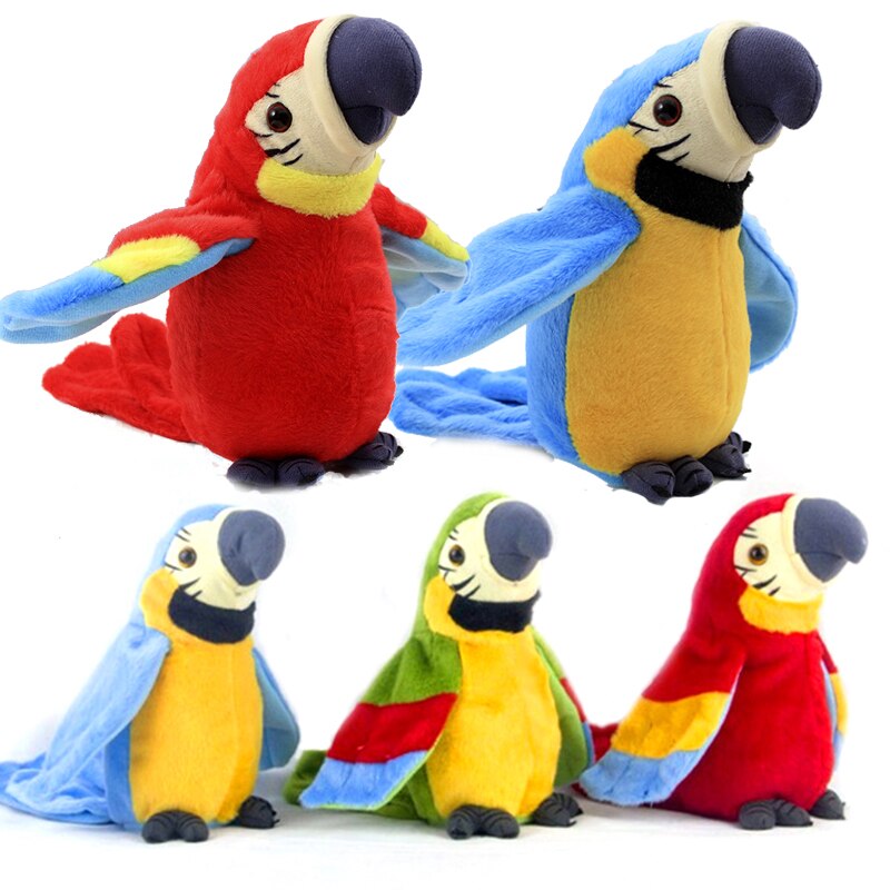 Électrique parlant perroquet en peluche jouet mignon parlant Record répète ce que vous dites enfants jouet enfants d'anniversaire perroquet en peluche