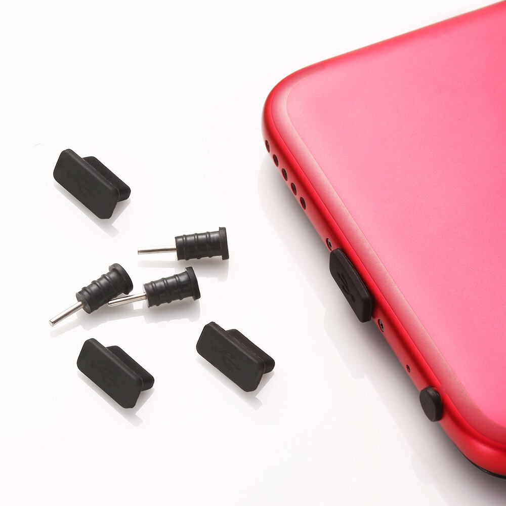 Ukcoco 10 Pairs Usb Type Anti Stofkap Siliconen Poort Plug Cover (Zwart)