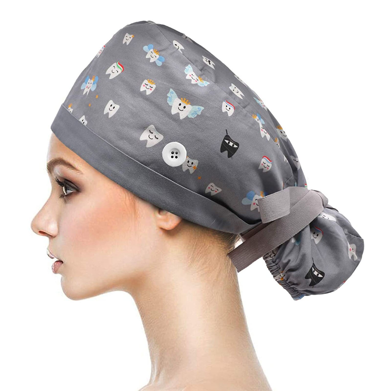 Kaufe Adjustable Accessories Round Cotton Scrub Cap Floral Bouffant