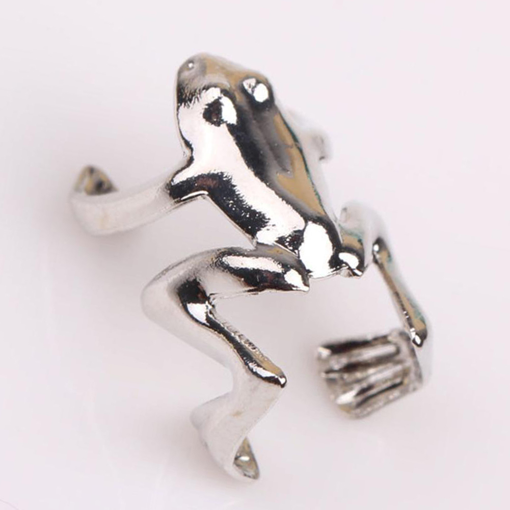 Gothic Punk Frosch Ohr Manschetten Für Frauen Männer Silber Farbe Tier Clip Ohrringe 1Pcs Ohr Stud Clip Wrap Silber legierung Schmuck