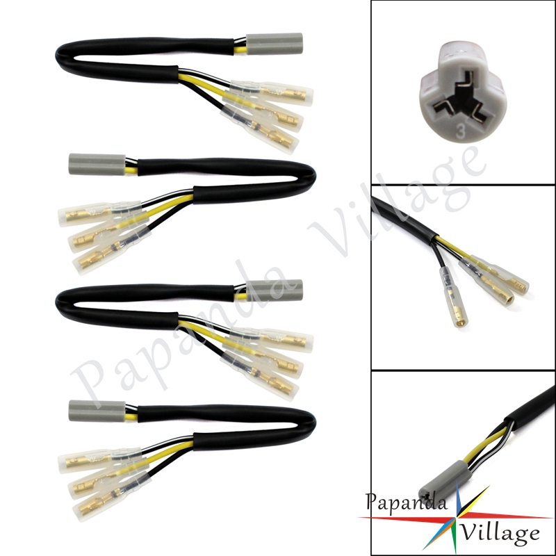 4 kpl moottoripyörä vilkun oem osoitin johtojen liittimet pistokesovittimista yamaha yzf  r6 r1 r3 r6s fz6 fzs 6 fz1 250 500 600: 4 kpl