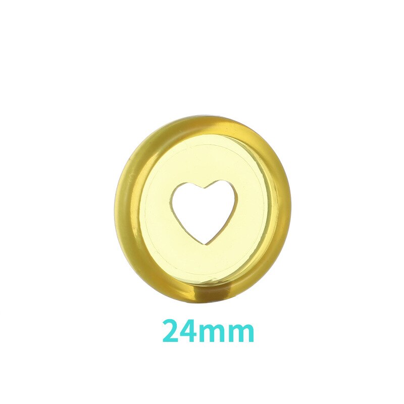 24Mm 100Pcs Office Leren Binding Levert Diy Losbladige Binding Ring 360 Graden Binding Gesp Kleur Disc liefde Gesp: YELLOW