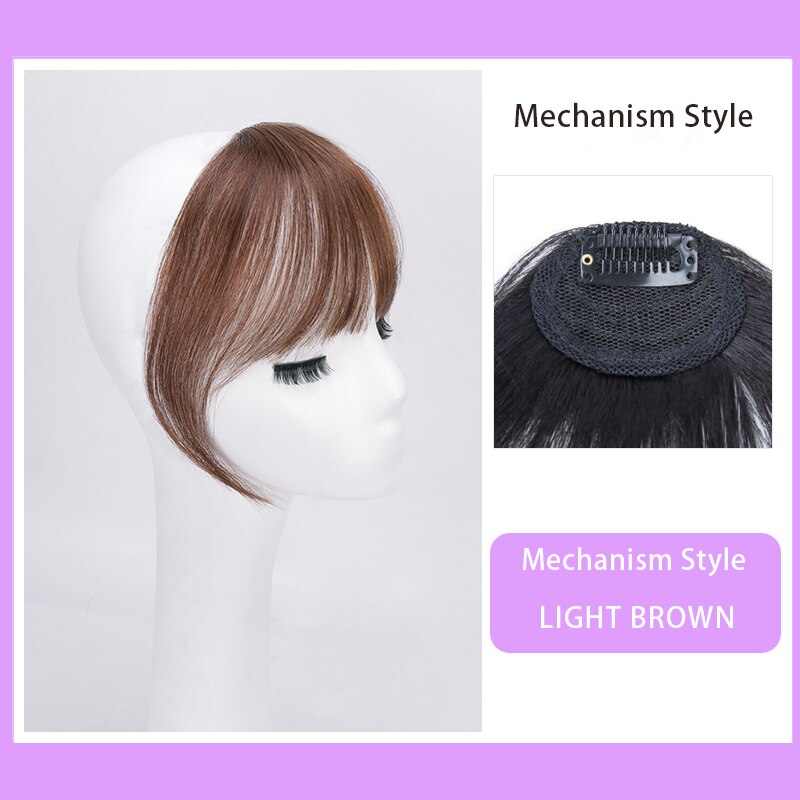 LVHAN noir/brun clair pince sur frange postiches pour les femmes frange pince dans les Extensions de cheveux synthétique haute température Fiber: 2130