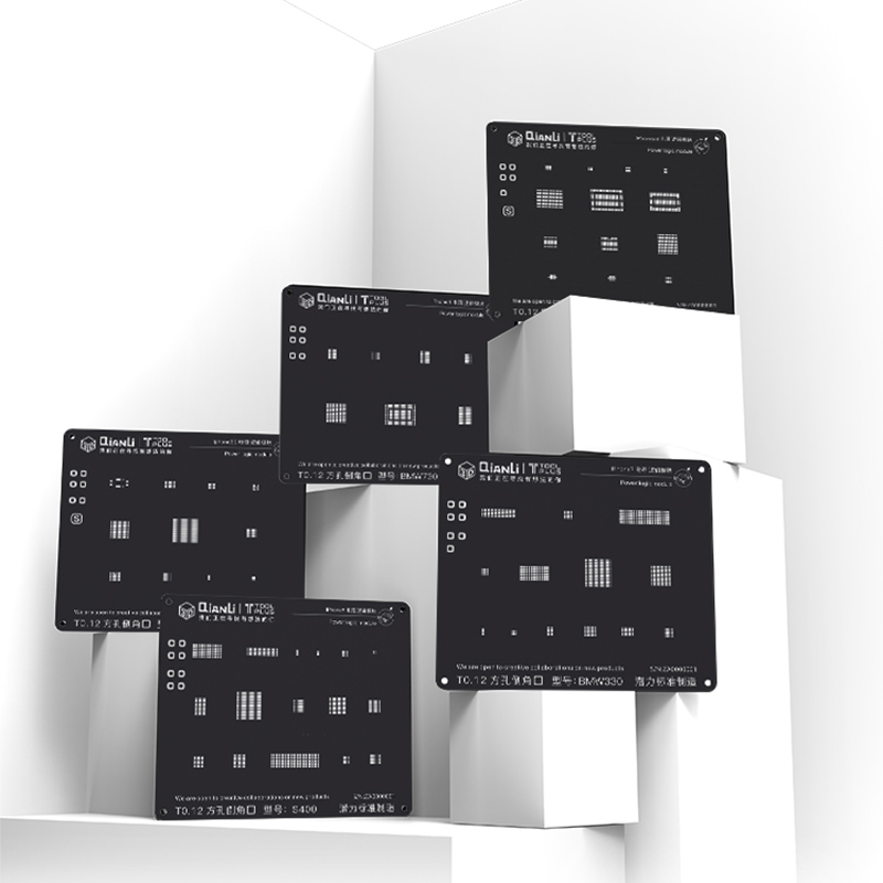 Plantilla BGA de acero negro 3D para iPhone 5/5S/6/6 P/6 S/6SP/7/7 P 8/8P módulo de lógica de potencia, placa de soldadura de Reballing de plantilla de estaño