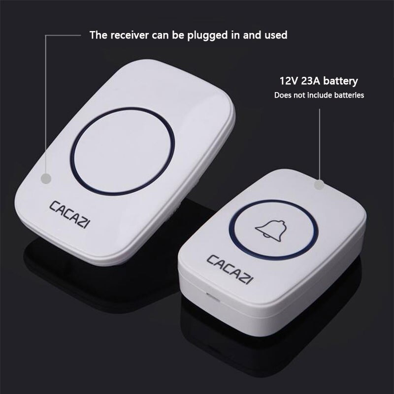 Wireless Door Bell Remote Button Plug in Receiver Doorbell Extra Long Range