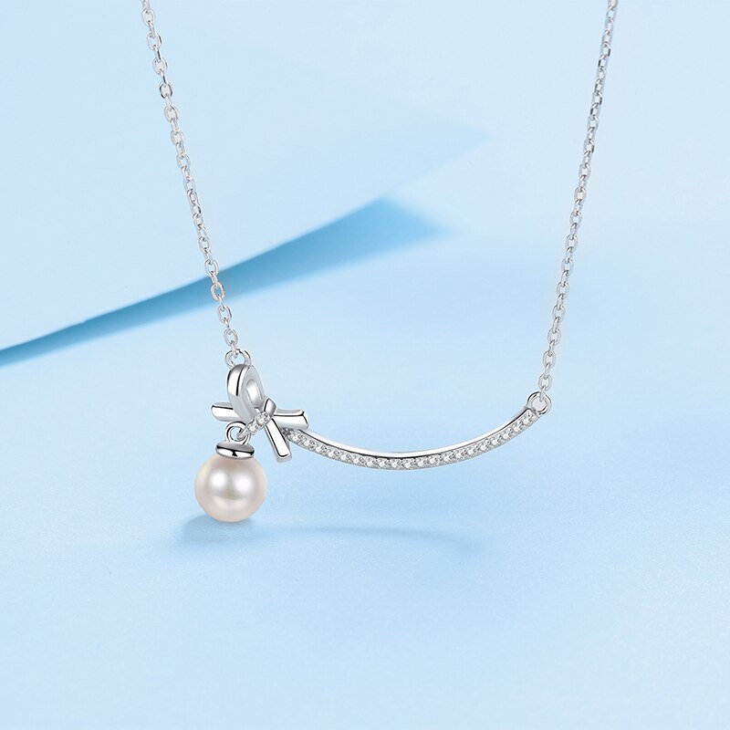 Schmetterlings-halskette mit anhänger aus 6-7mm süßwasserperlen und moissaniten aus sterlingsilber 925 feiner schmuck für damen #39 geburtstag