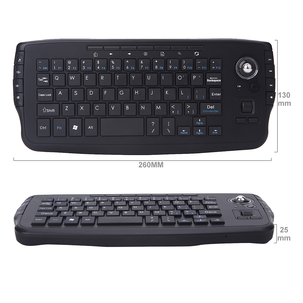 Jomaa Teclado Trackball inalámbrico USB portátil con Trackball y rueda de desplazamiento Mini teclado USB para ordenador portátil TV Box