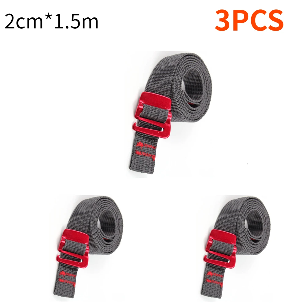 1.5m Outdoor Travel Backpack Nylon Tape Rope with Quick Release Hook Hiking Climbing Tension Belts Buckle Tie-Down Belt Straps: WHITE