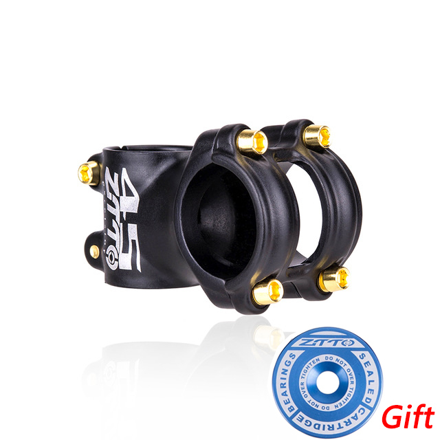 ZTTO Mountain Bike 50mm Stem CNC 35mm 31.8mm Handlebar Bicycle ultralight 0 ° Rise DH AM Stem Enduro 28.6mm bike steering wheel: 45mm black